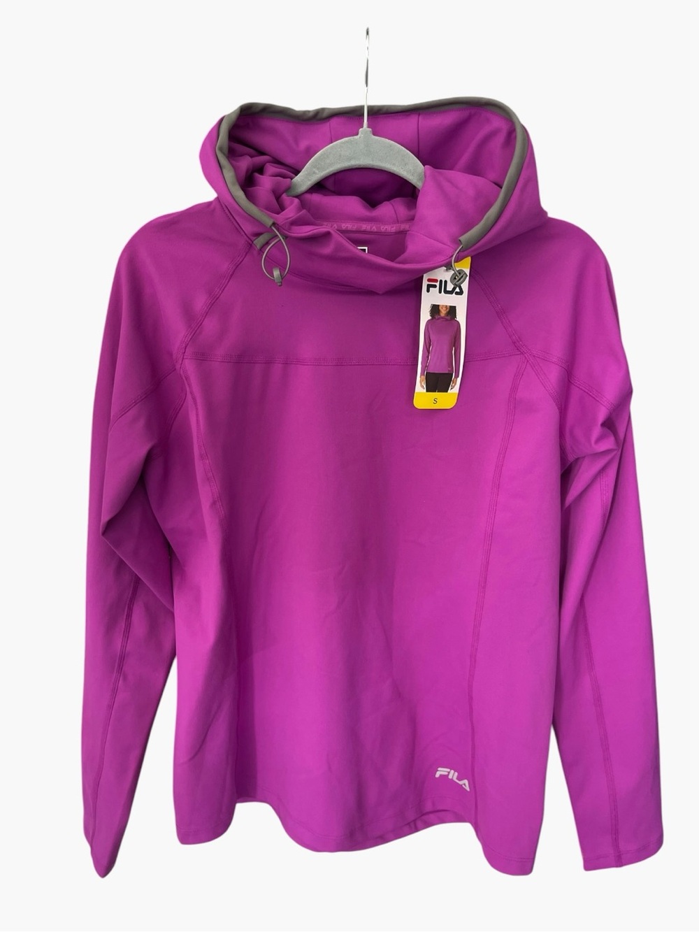 FILA Women’s Small Purple Performance Hoodie Pullover Cowl Neck NWT Activewear